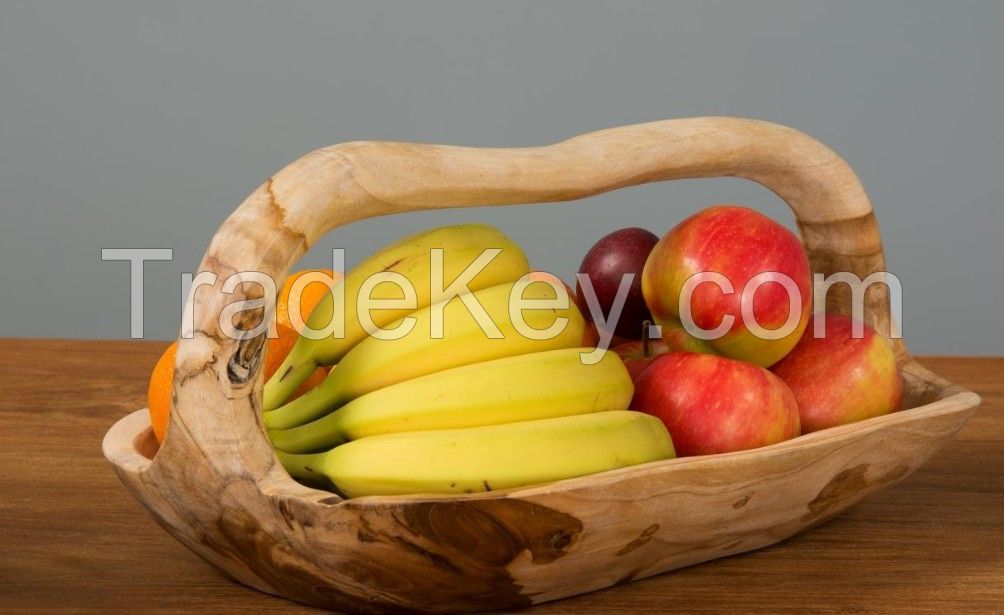 Teak Root Bowl With Handle