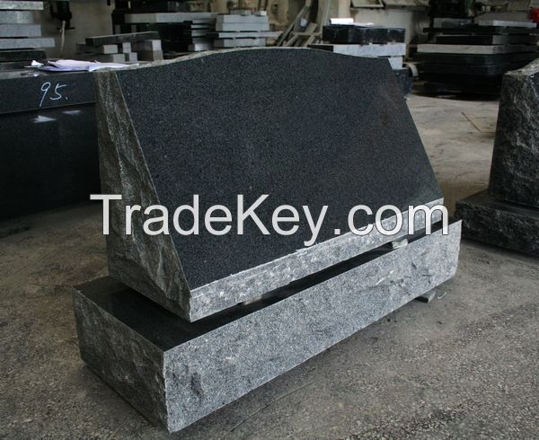 Dark Gray G654 Polished Cemetery Slant Marker Tombstone