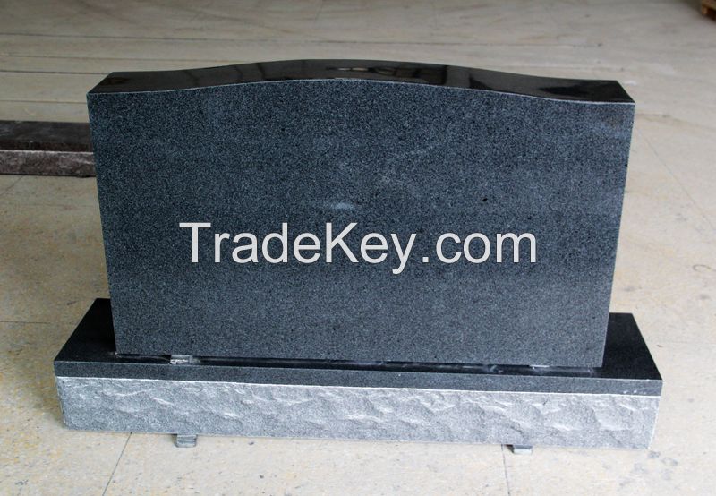 Dark Gray G654 Americal Upright Die and Base Monument