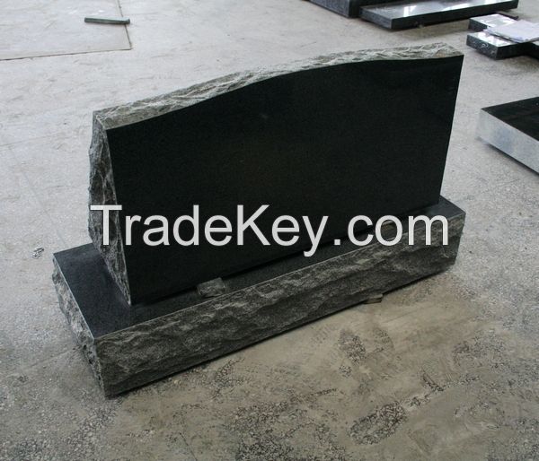 Dark Gray G654 Polished Cemetery Slant Marker Tombstone