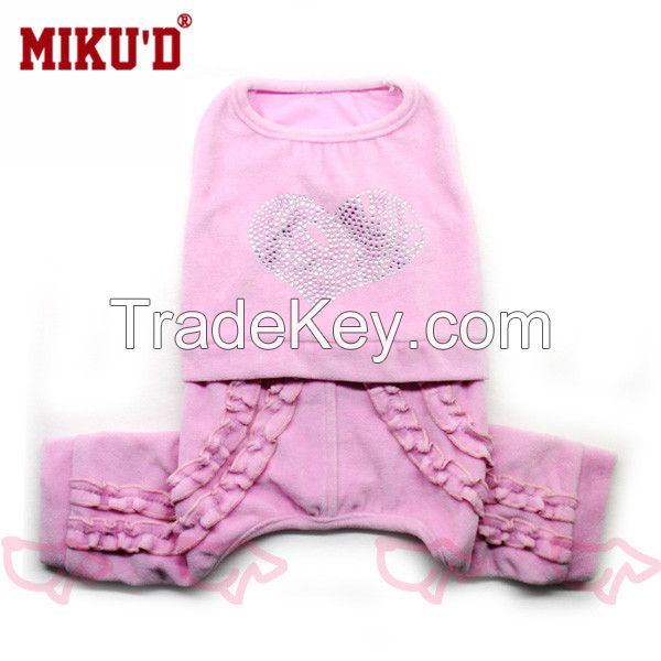 Hot sale cute pet dog cat pink flower dress apparel 