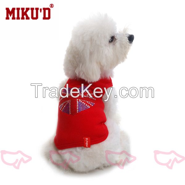 Hot sale cute pet dog cat pink flower dress apparel 