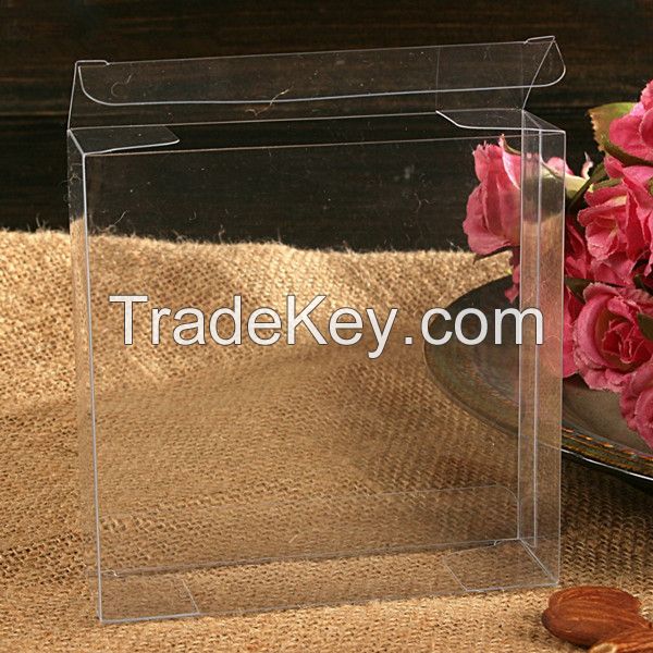 Custom Tuck top Clear PVC packaging box, Plastic transparent packaging box