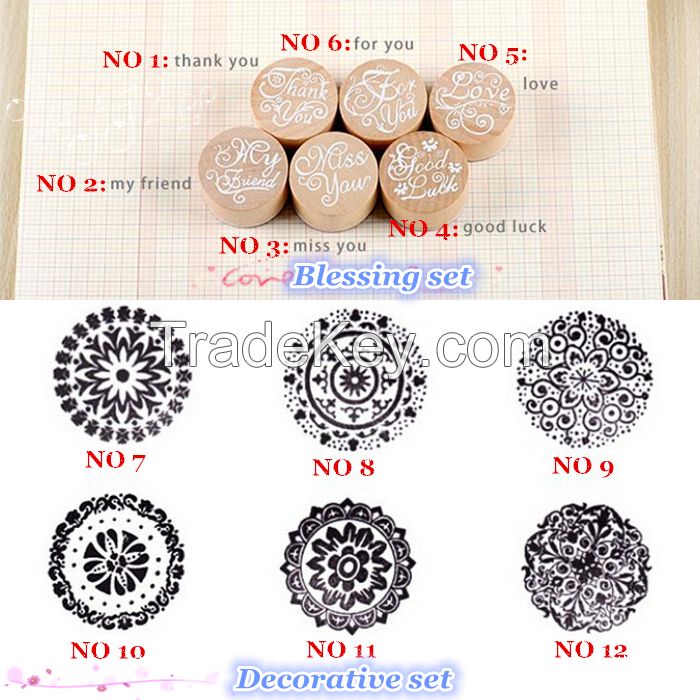 Featured diy decorative scrapbooking wood / metal + rubber stamp for diary decoration