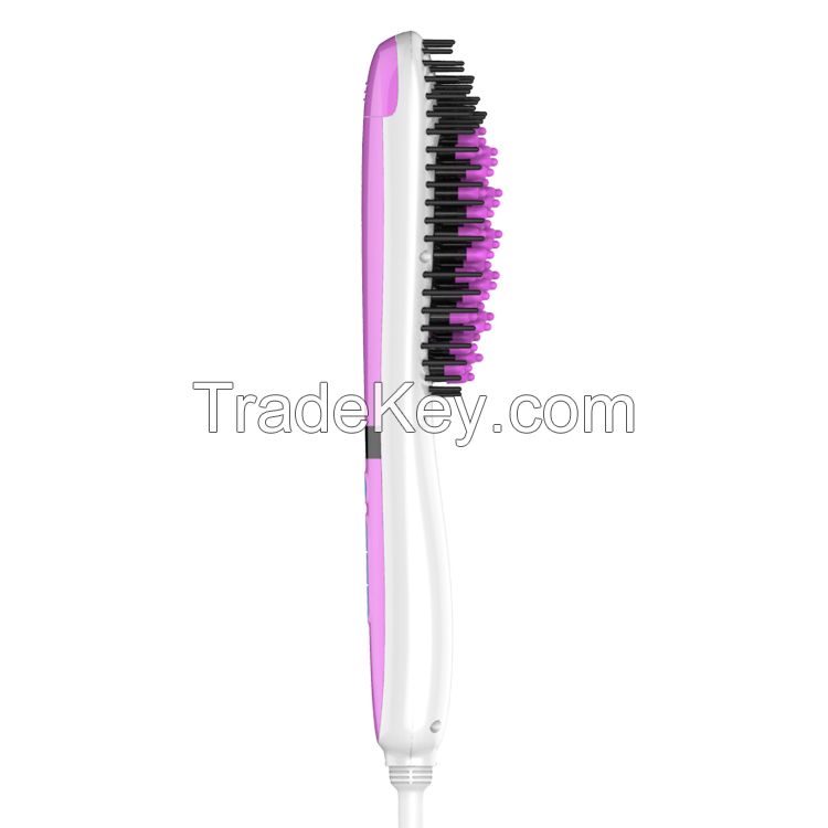 New Arrival LCD Popular Electric Hair Brush Straightener with Steamer