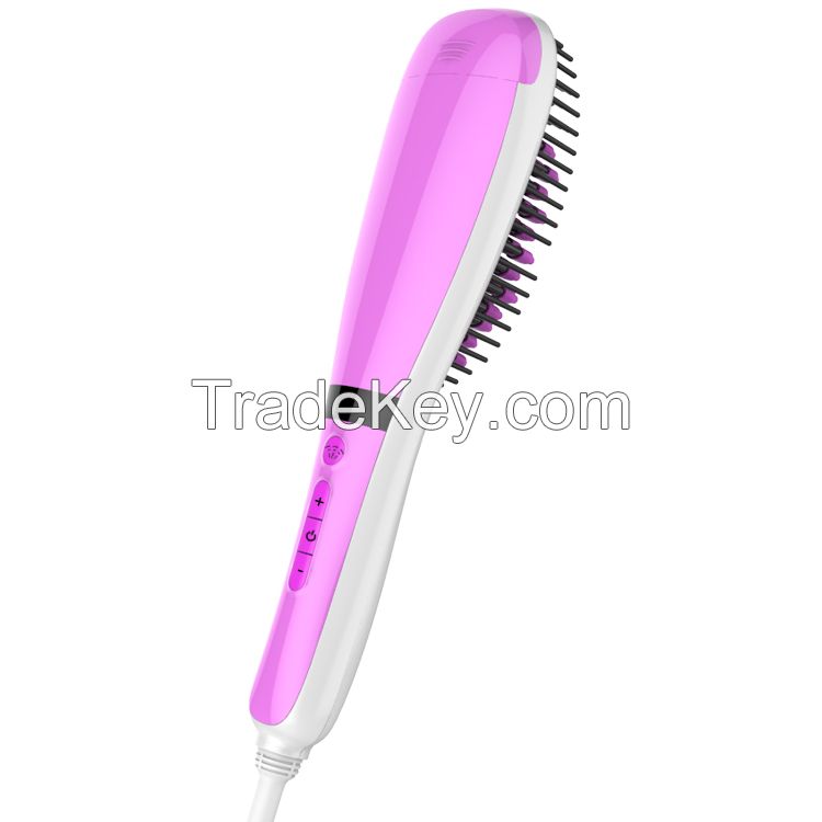 New Arrival LCD Popular Electric Hair Brush Straightener with Steamer