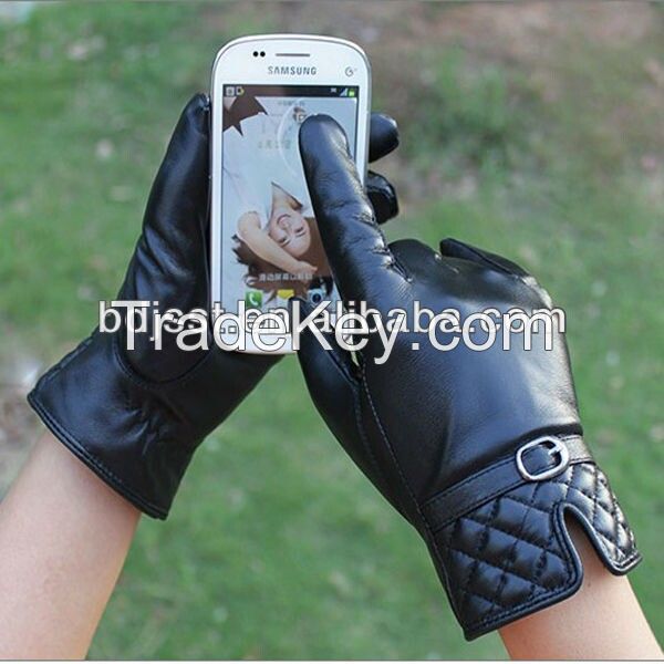 women touch screen leather gloves manufacturer