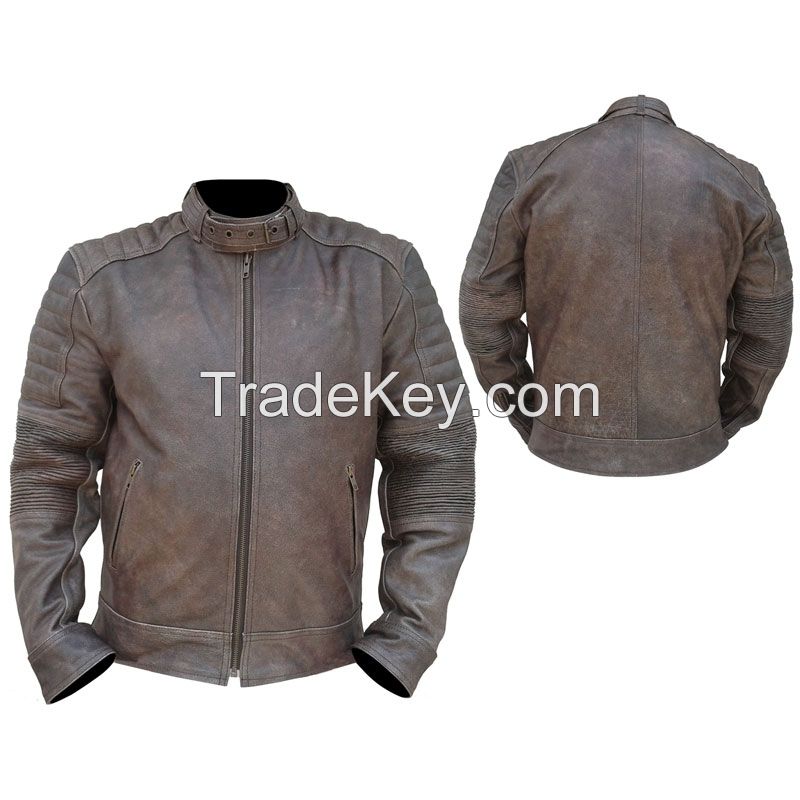 Leather motorbike jacket