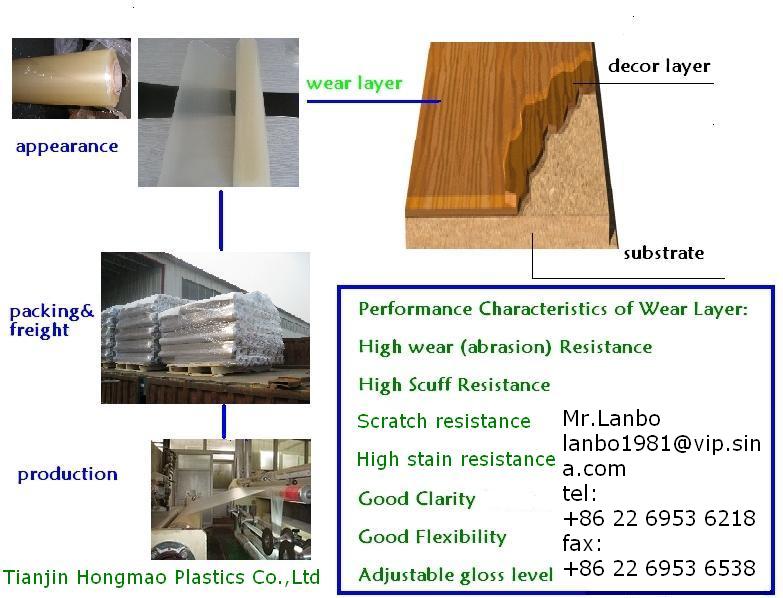 Superior abrasion-resistant PVC wear layer of plastic floor