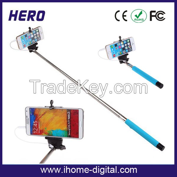 High quality wired monopod selfie stick with low price