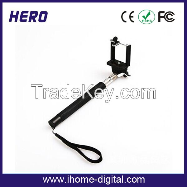 High quality wired monopod selfie stick with low price