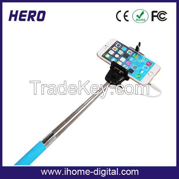 High quality wired monopod selfie stick with low price