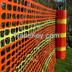 Safety snow fence as warning barrier fence