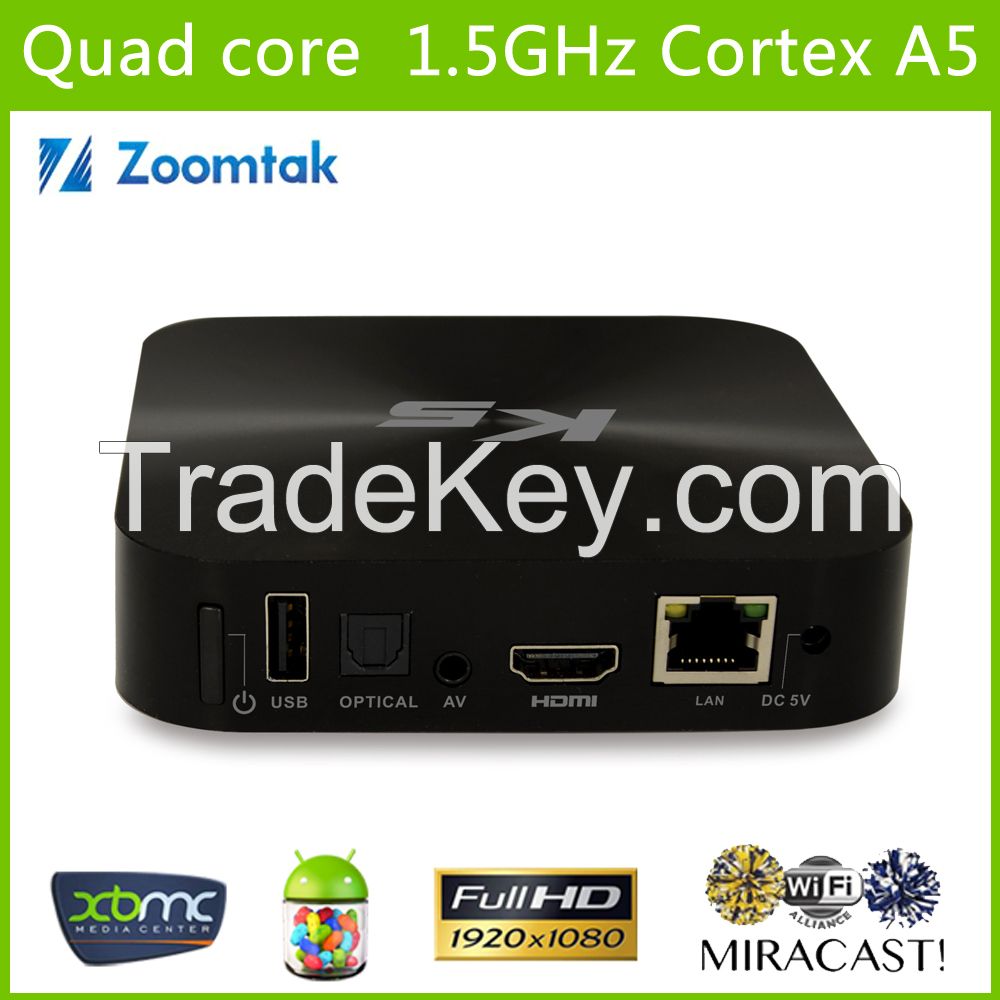 Set Top Google TV Box with Amlogics805 and Dual Band WiFi, Support HDMI1080p and Ethernet