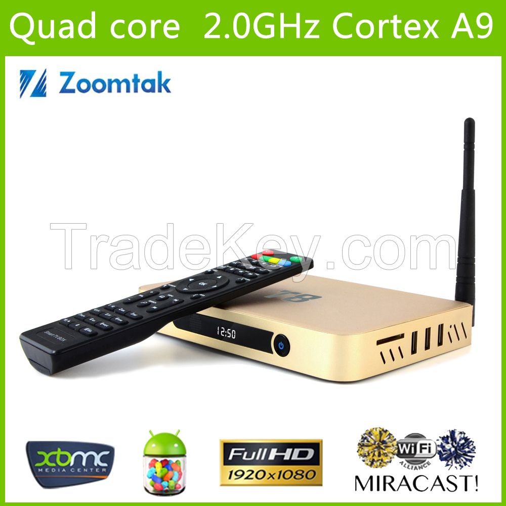 Quad core Android4.4 Set top tv box with XBMC13.2 andAmlogicS802, Support Full HD 1080P and Enthernet