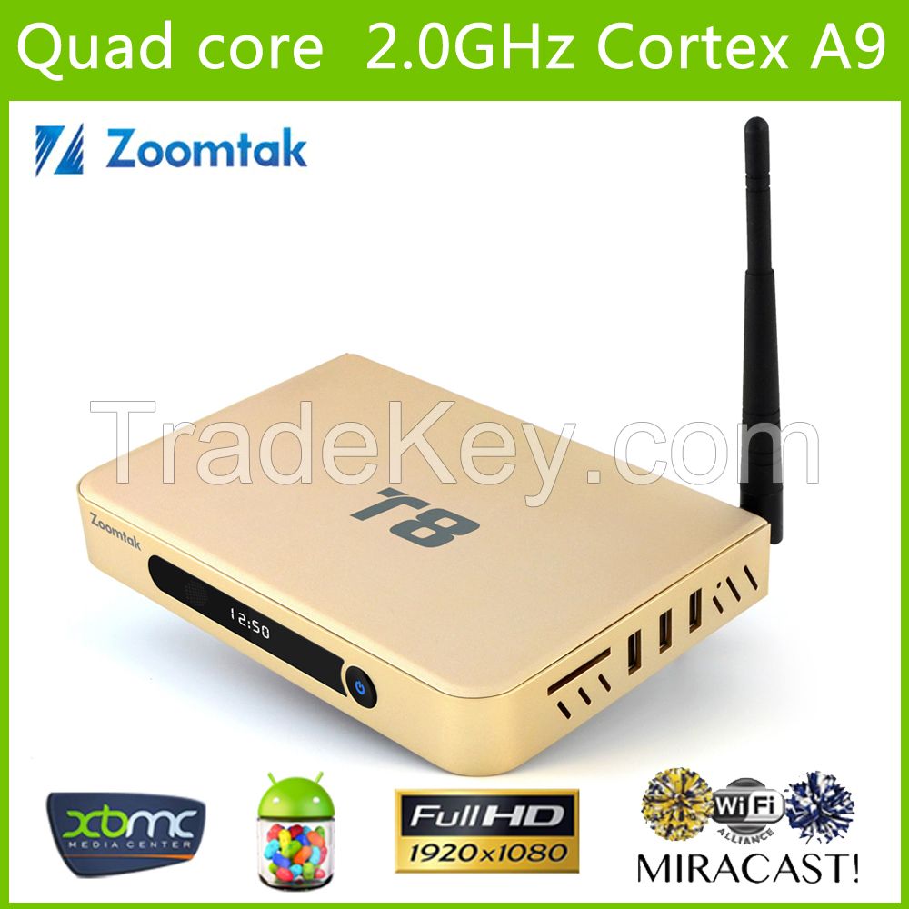 Quad core Android4.4 Set top tv box with XBMC13.2 andAmlogicS802, Support Full HD 1080P and Enthernet