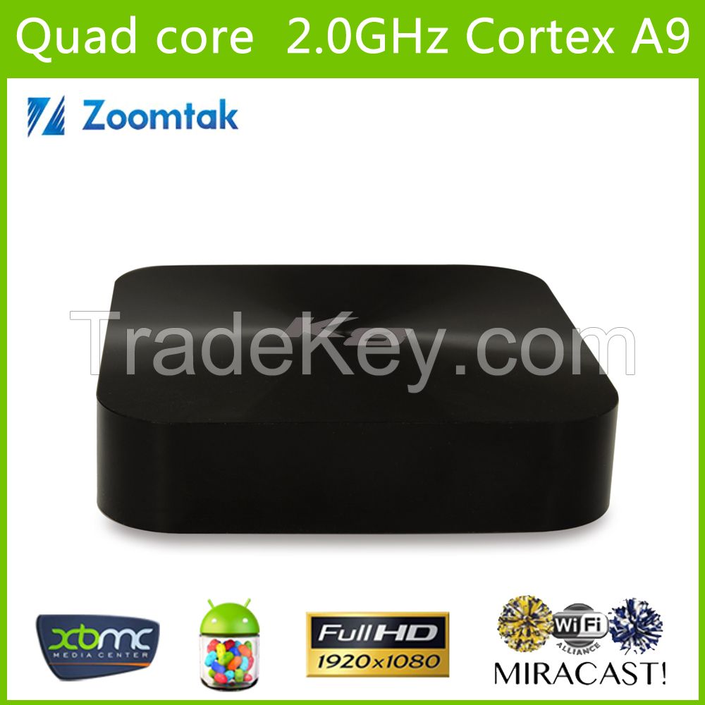 Quad core Android4.4 Tv box with AmlogicS802 and XBMC13.2, Support full HD1080P and dual band WiFi