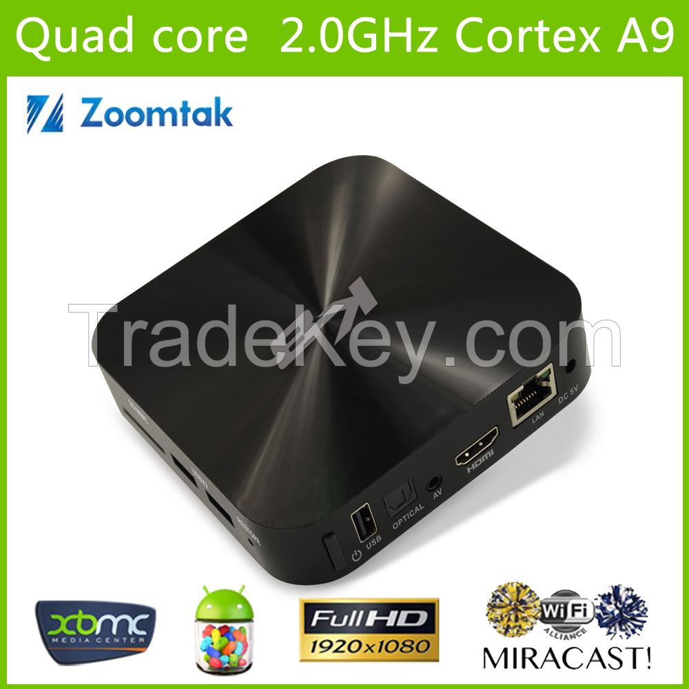 Quad core Android4.4 Tv box with AmlogicS802 and XBMC13.2, Support full HD1080P and dual band WiFi