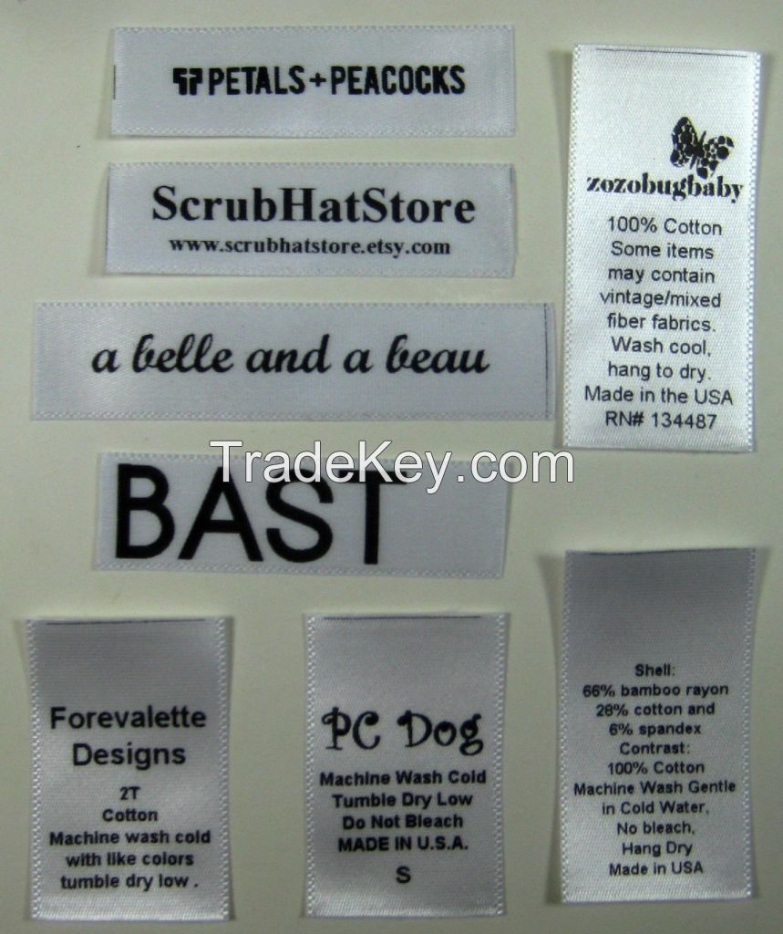 HOt Selling Woven satin and cotton Labels for Garment and fashion Accessories and footwear labels