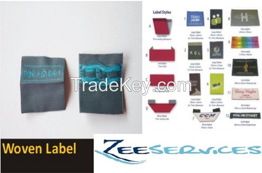 HOt Selling Woven satin and cotton Labels for Garment and fashion Accessories and footwear labels