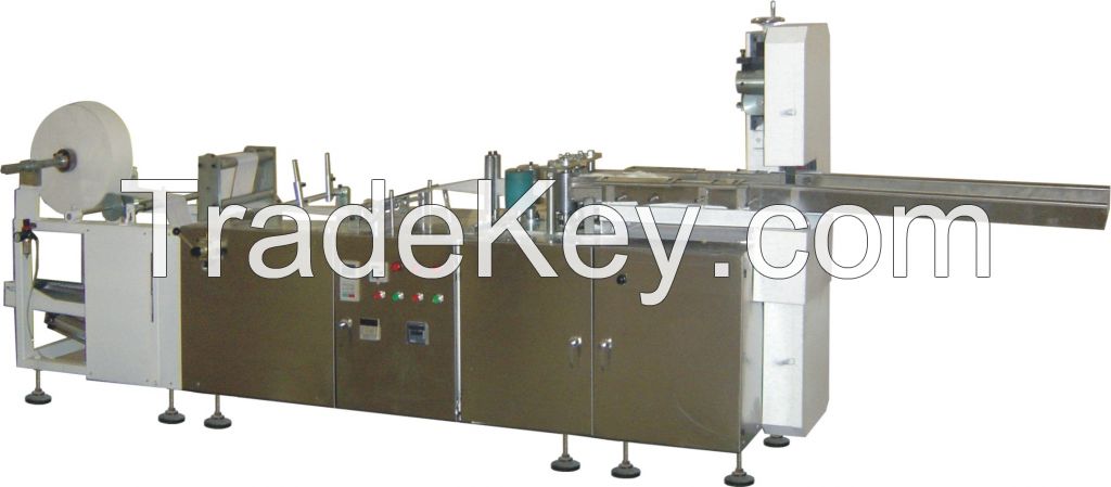 Non-woven sponge folding machine with un-fold edge 