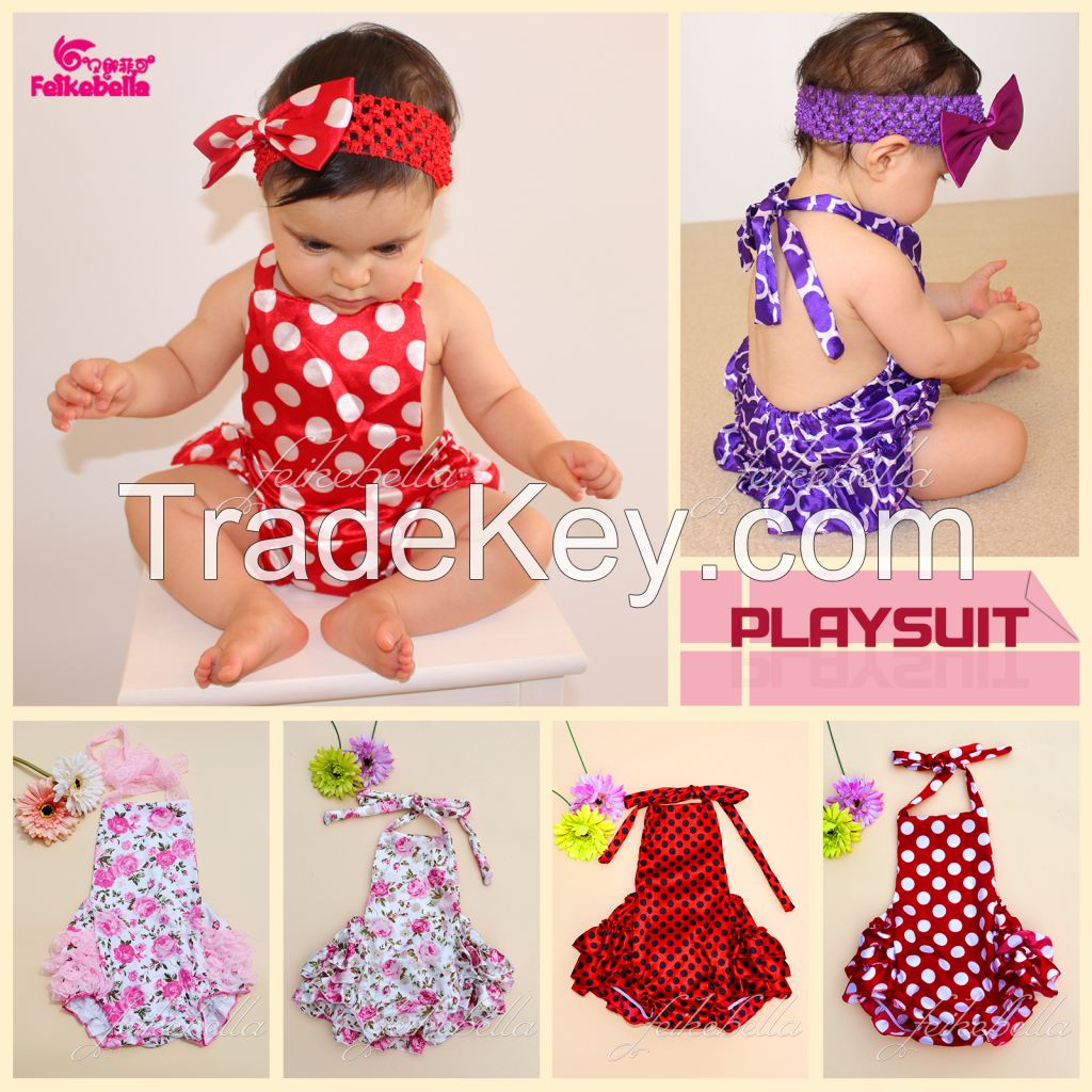 2015 new fashion baby bodysuit lace ruffle baby girl carters floral baby clothes