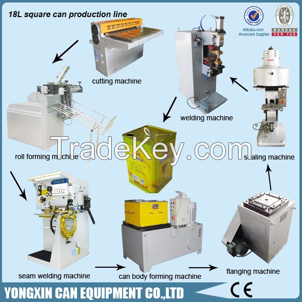 18L square Tin Can machines for metal bucket