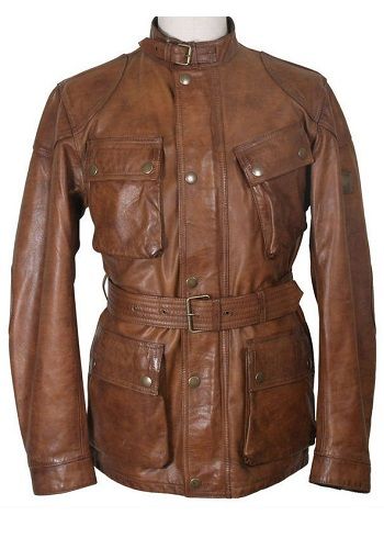 04 Pocket Men Brown Leather Jacket