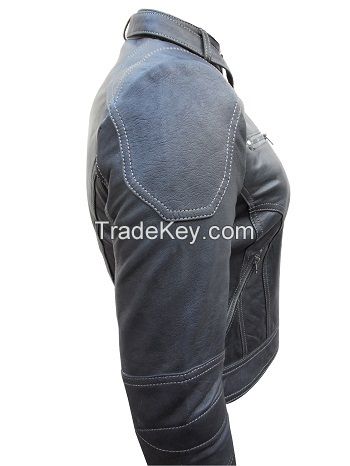 Stylish Ladies Racing Leather Jacket