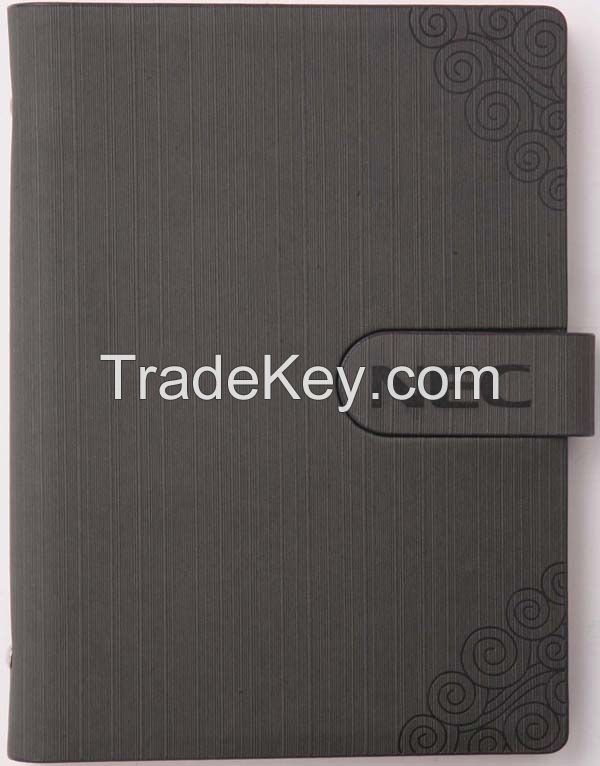 Grey flat PU whole sale paper agenda_China printing factory