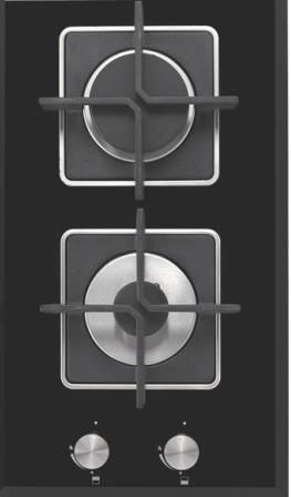 AGCF3020 - 30CM Glass Gas Hob 2 Burners