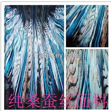 2015 new arrival Brand Fabric 100% silk fabric flowers positioning 140cm