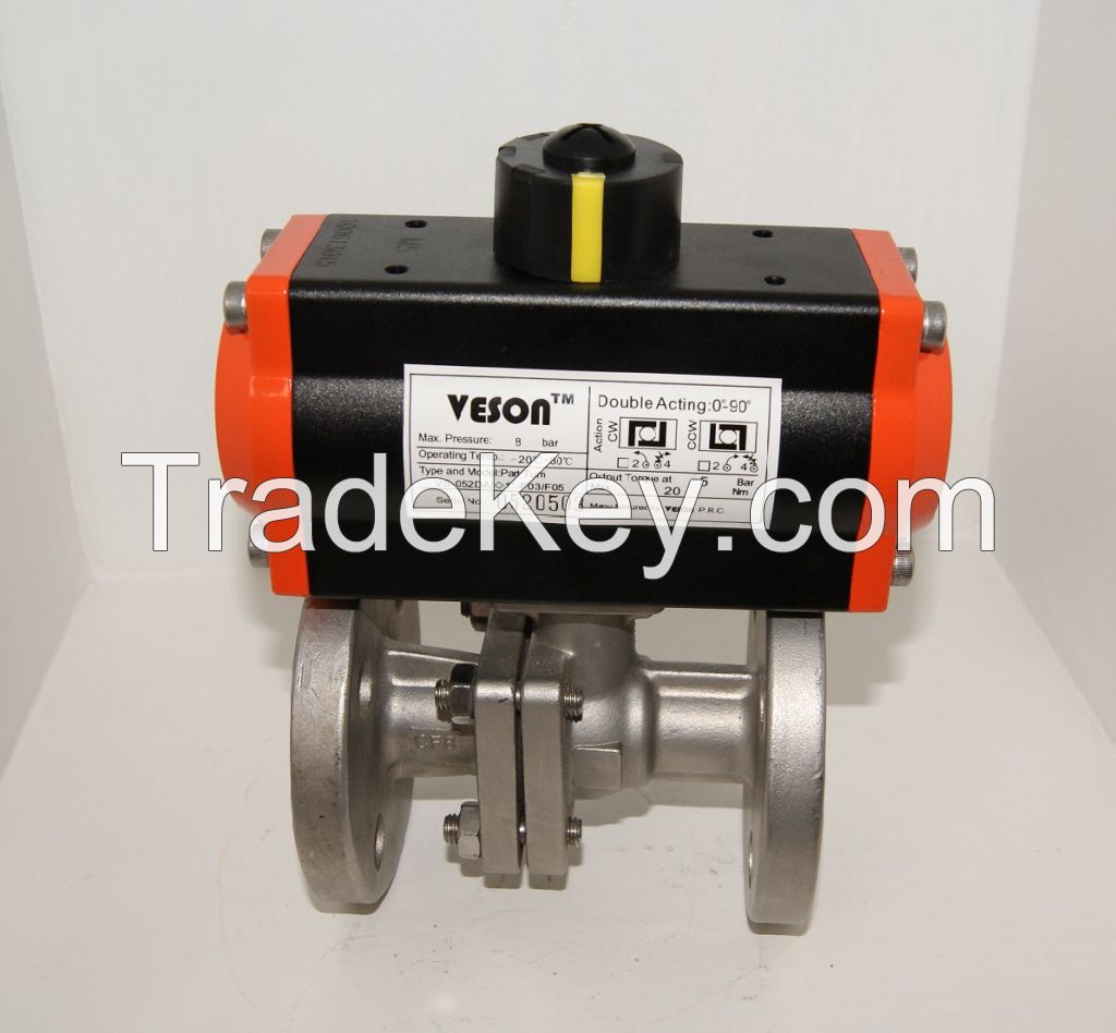 Pneumatic Actuated Flanged Ball Valve