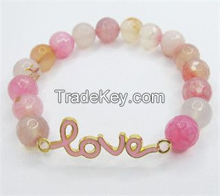 ValentineÃ¢ï¿½ï¿½s Day gift  agate beaded bracelet