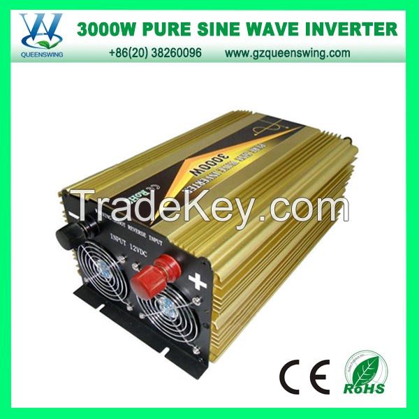 NEW ARRIVAL LCD Power Inverter 3000W DC12V AC220V Pure Sine Wave Power Inverter CE Rohs Solar System Home inverter (QW-P3000L)