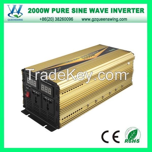 High quality 2000W 12VDC to 220VAC 50Hz Pure Sine Wave Power Inverter PV solar system Inverter Home Inverter(QW-P2000B)