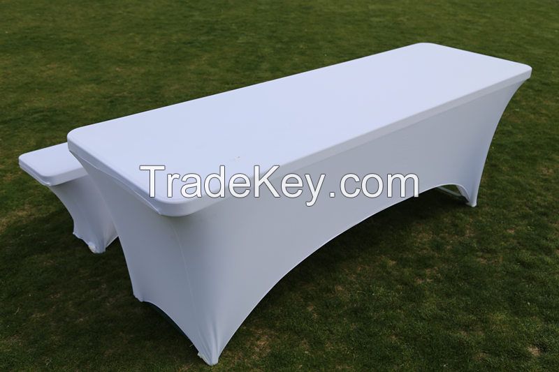 spandex table cloth/lycra stretch table cloth/6ft spandex table cloth