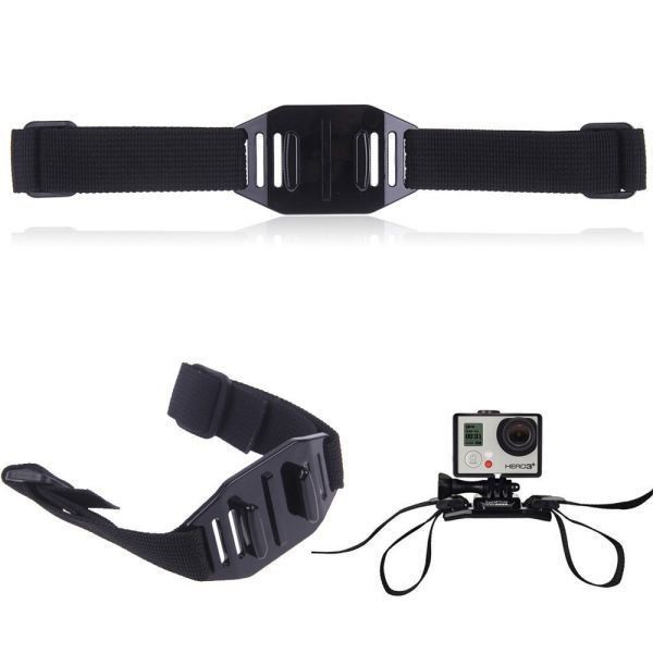 Vented Adjustable Head Adapter Strap Belt Go Pro Mount Holder Helmet For Sport Gopro HD Hero 4 3+xiaomi yi Camera Accessory