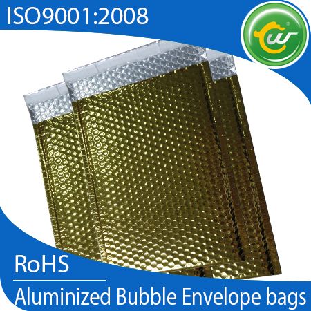 Golden recoverable RoHS with SGS bubble wrap envelopes