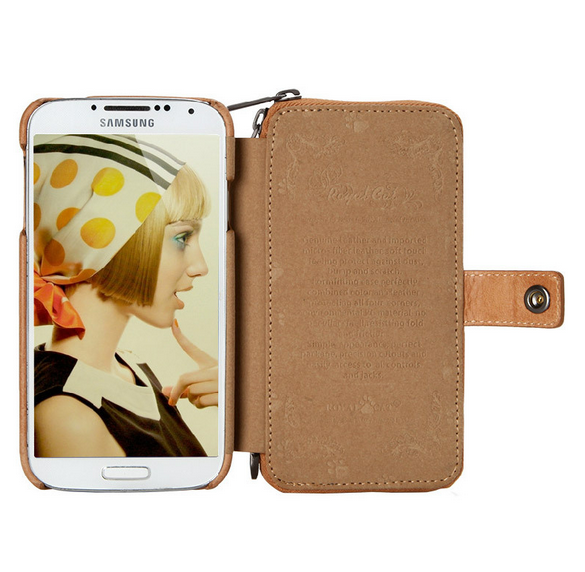 enuine leather storage bag for samsung galaxy s4 case wallet bag multi