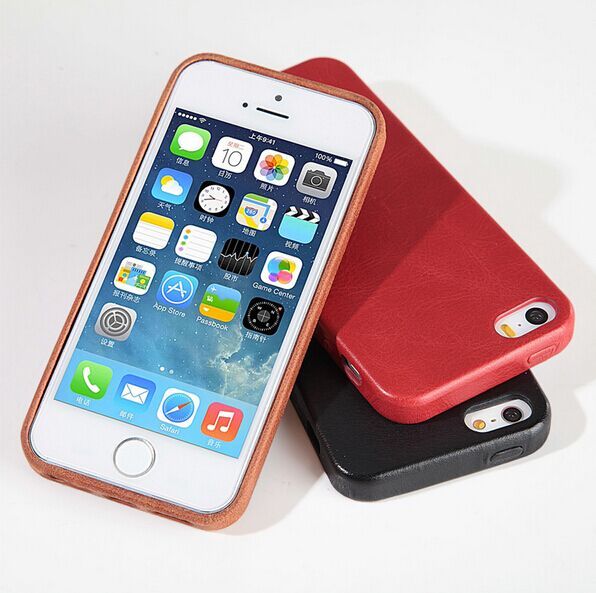 Cow leather cover case leather phone case for iphone5 5s