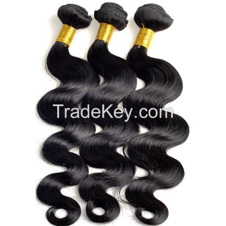 100% Unprocessed Virgin Remy Human Hair Extension Weft Weaving 100G Body Wave Natural Blck