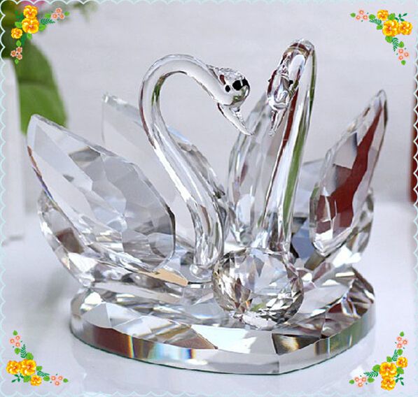 Free Shipping 100x120mm Elegant Crystal Swan Decoration For Wedding Gifts Safest Package with Reasonable Price