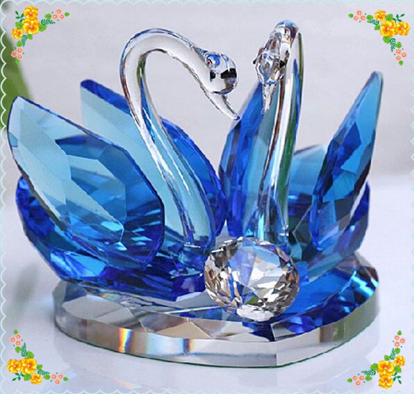 Free Shipping 100x120mm Elegant Crystal Swan Decoration For Wedding Gifts Safest Package with Reasonable Price