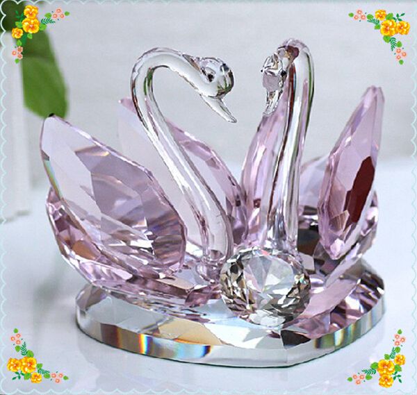 Free Shipping 100x120mm Elegant Crystal Swan Decoration For Wedding Gifts Safest Package with Reasonable Price