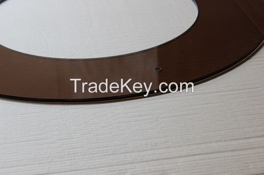 8MM brown round tempered  glass used as table top with CCC certificate