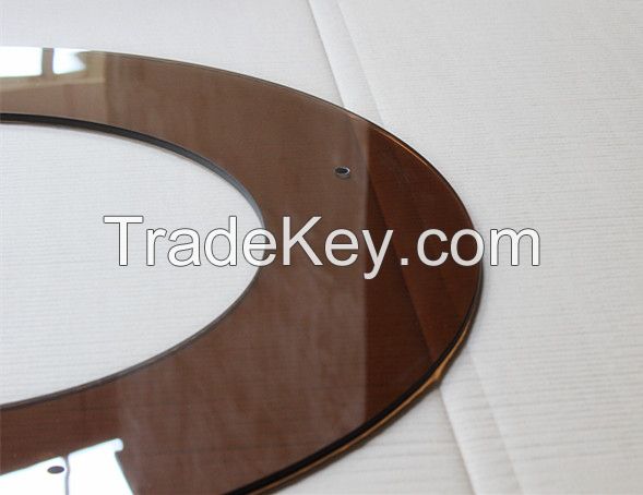 8MM brown round tempered  glass used as table top with CCC certificate