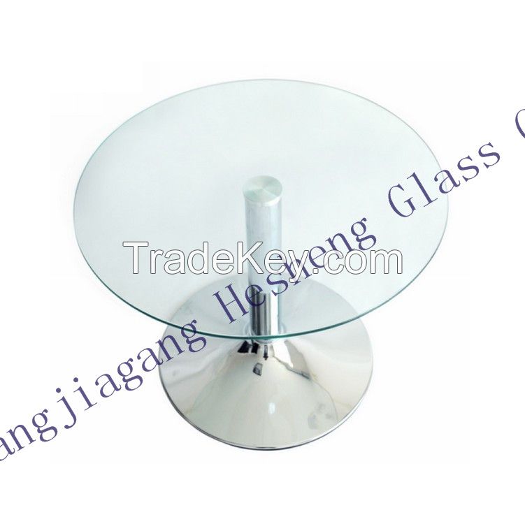 10MM clear round  tabletop tempered glass