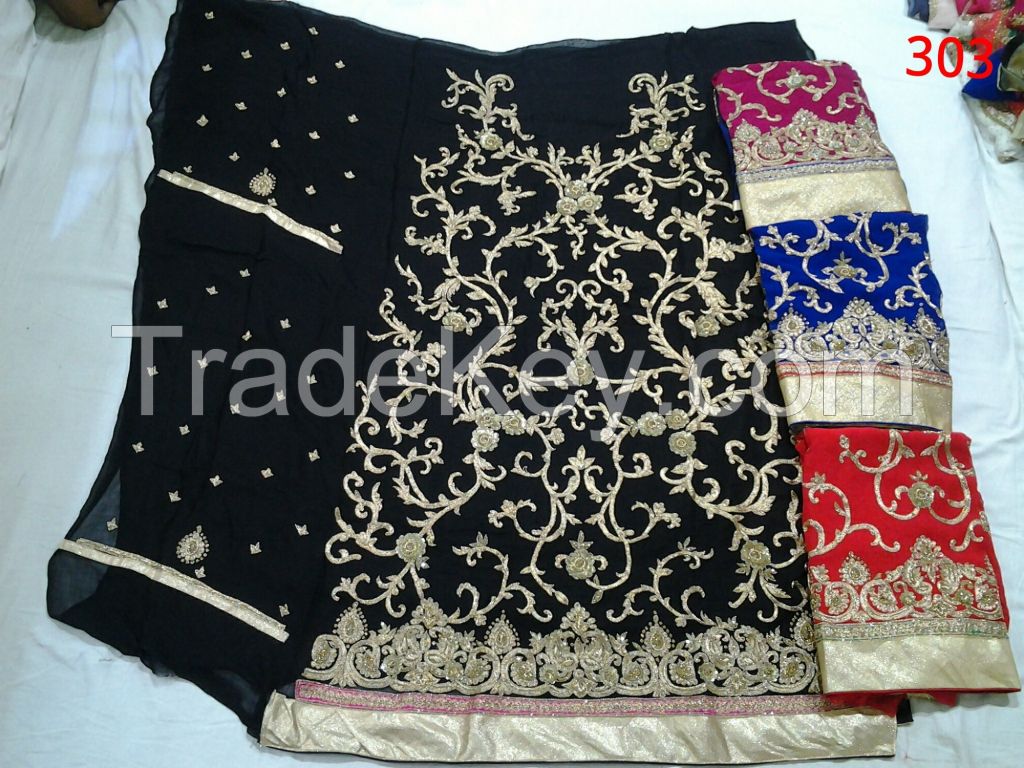 Indian unsticthed zari salwar suits