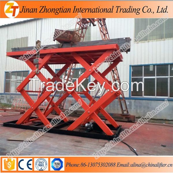 Hydraulic system stationary scissor lift cargo elevator car lifts